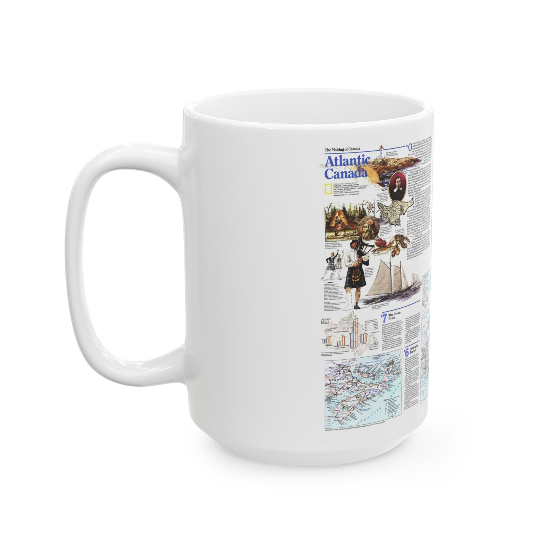 Canada - Atlantic 2 (1993) (Map) White Coffee Mug-The Sticker Space