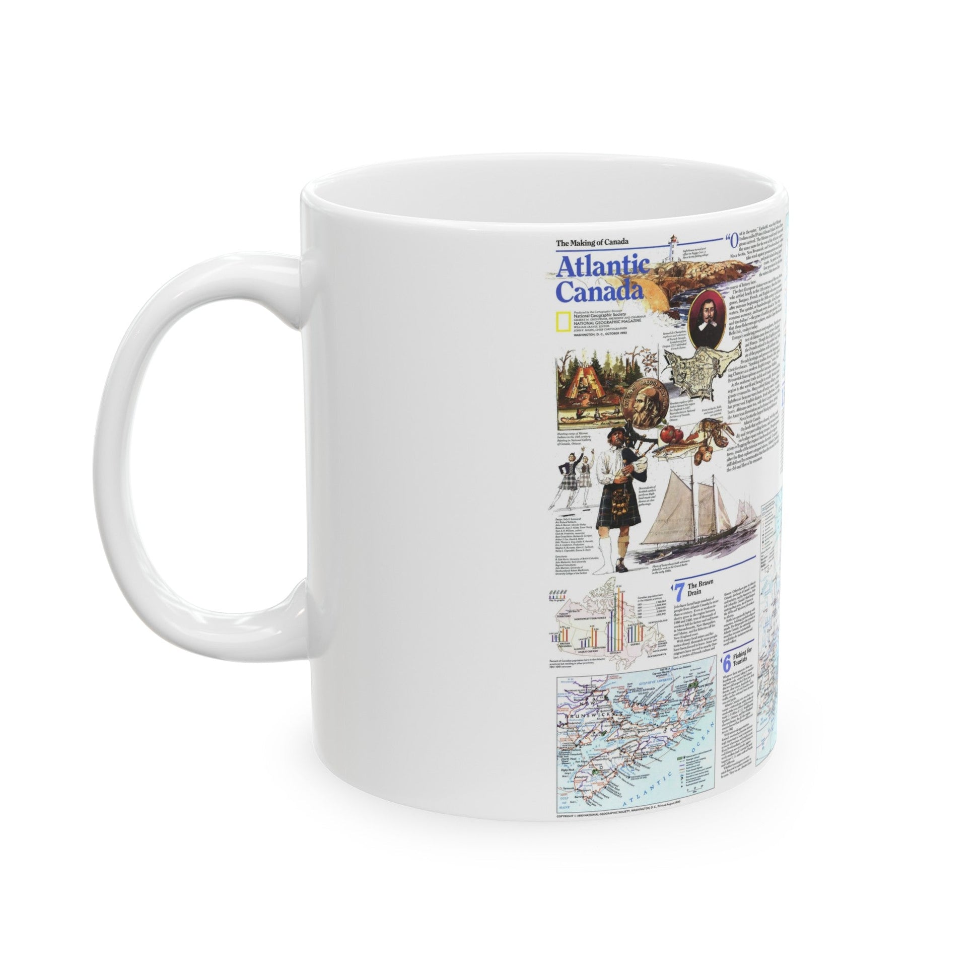 Canada - Atlantic 2 (1993) (Map) White Coffee Mug-The Sticker Space