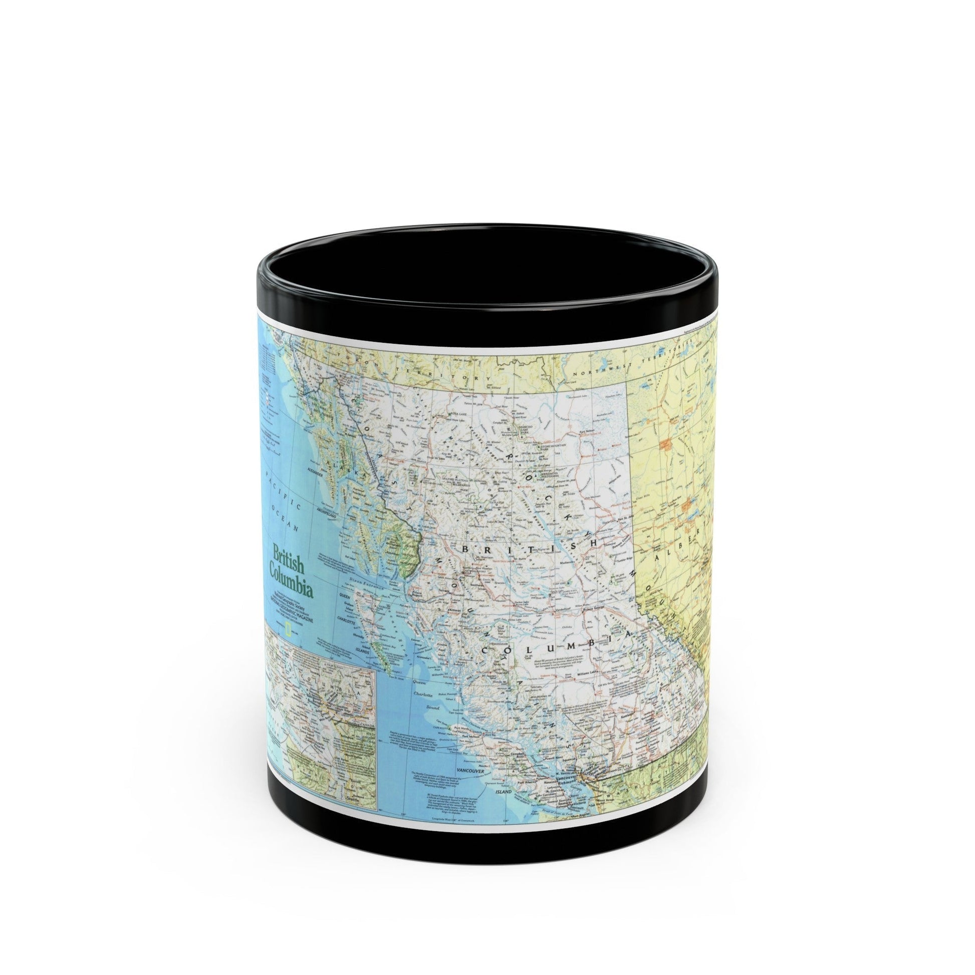 Canada - British Columbia 1 (1992) (Map) Black Coffee Mug-11oz-The Sticker Space