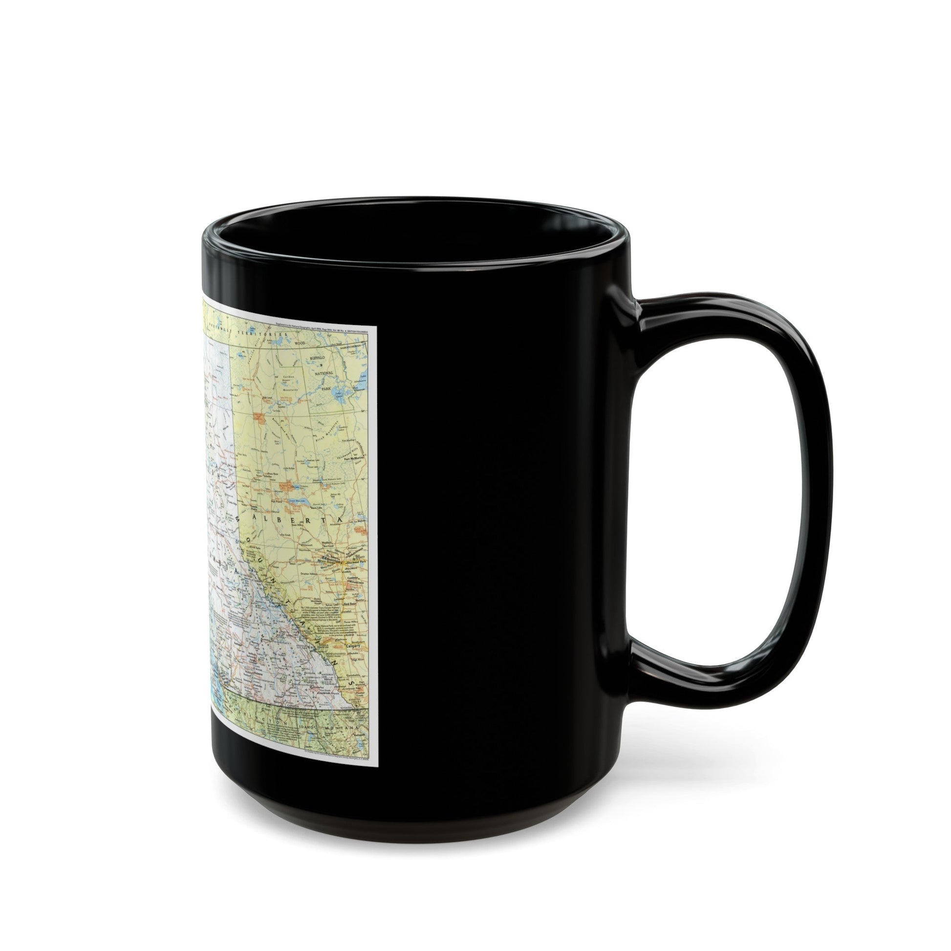 Canada - British Columbia 1 (1992) (Map) Black Coffee Mug-The Sticker Space