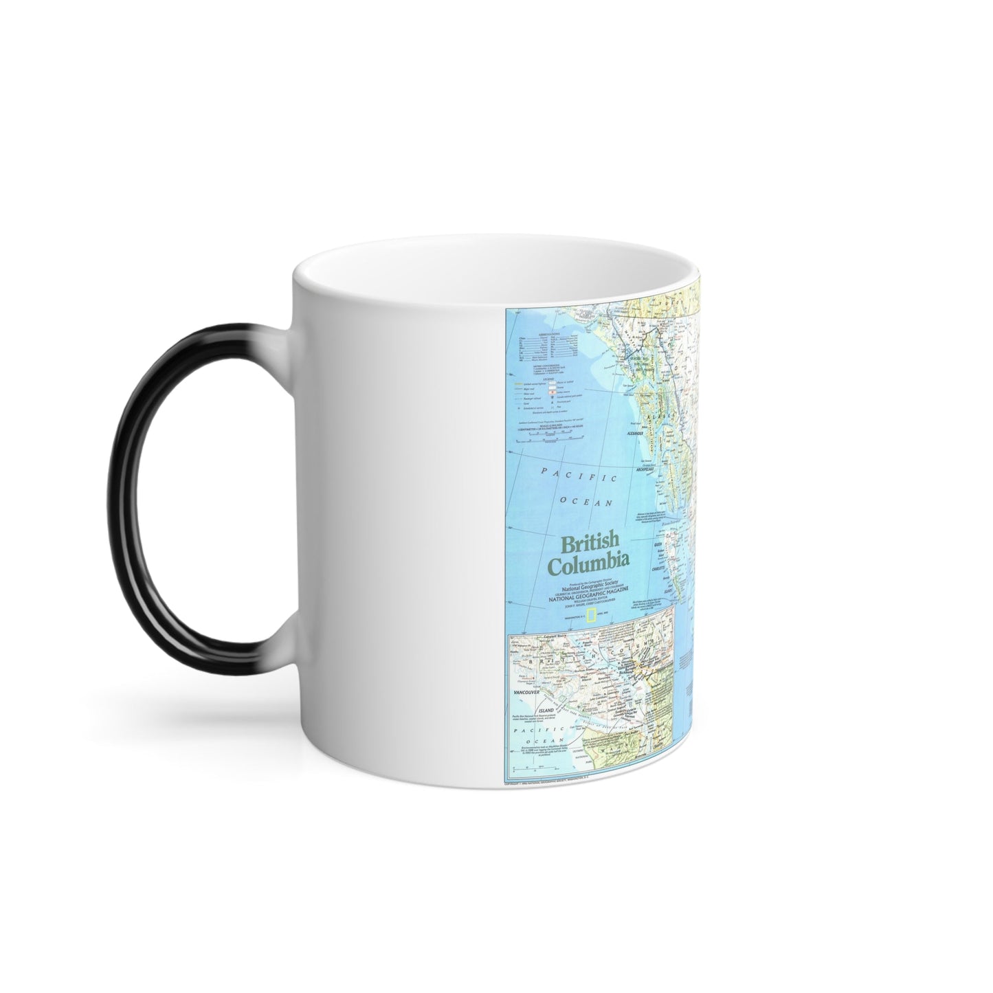 Canada - British Columbia 1 (1992) (Map) Color Changing Mug 11oz-11oz-The Sticker Space