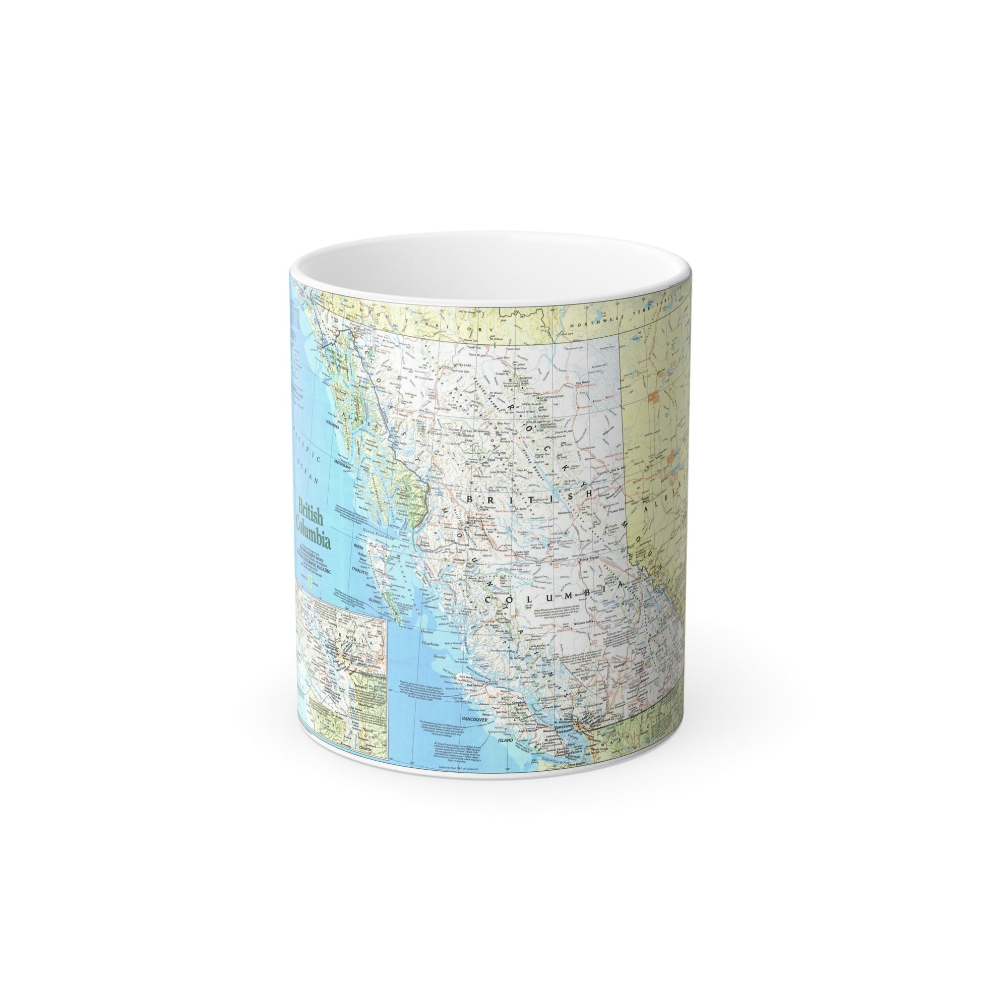 Canada - British Columbia 1 (1992) (Map) Color Changing Mug 11oz-11oz-The Sticker Space