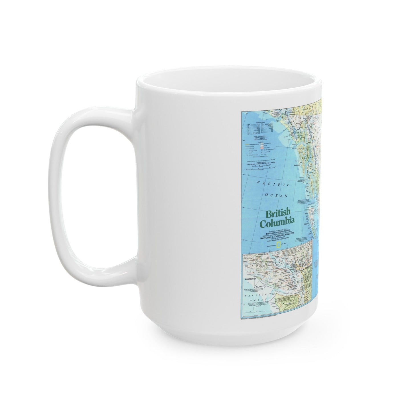 Canada - British Columbia 1 (1992) (Map) White Coffee Mug-The Sticker Space