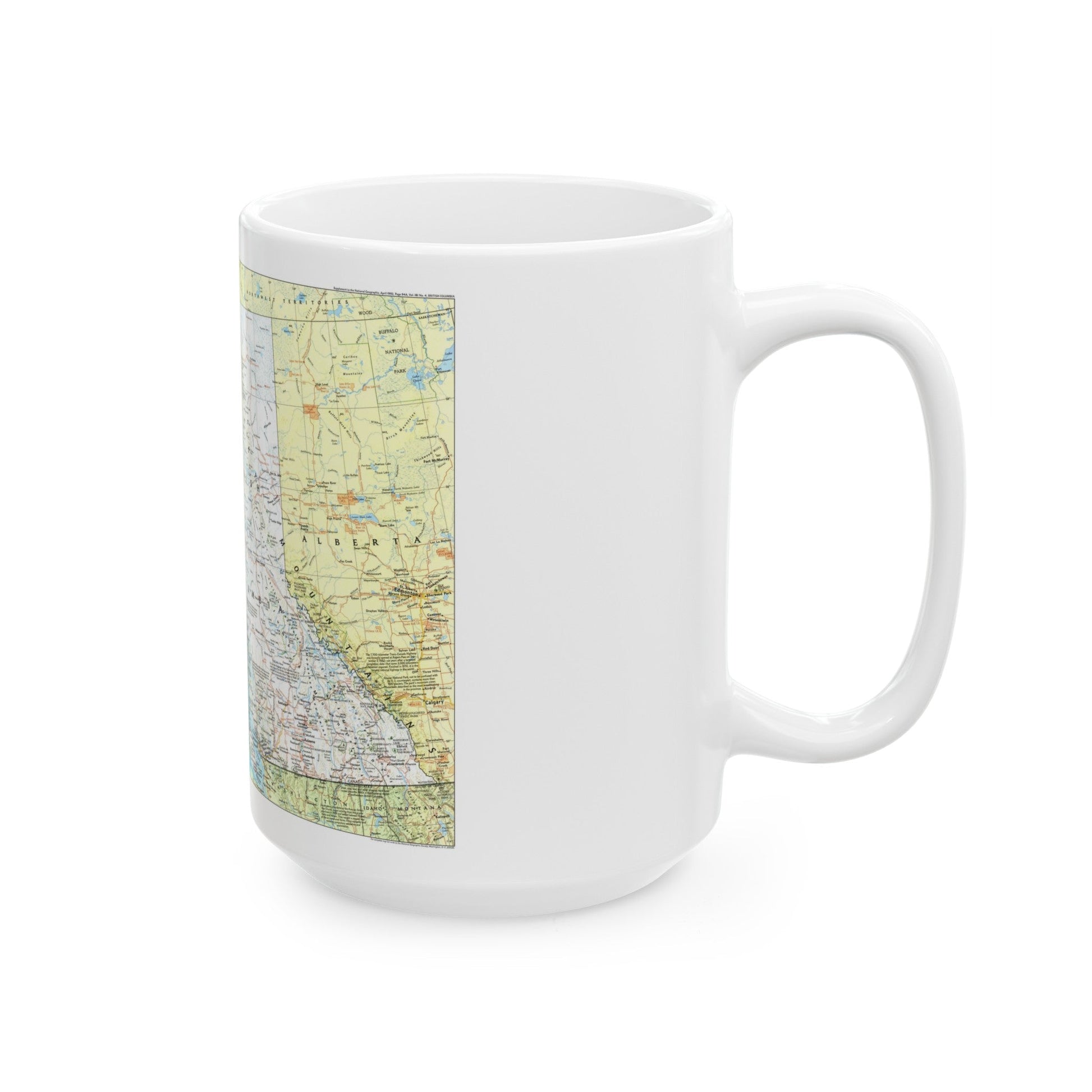 Canada - British Columbia 1 (1992) (Map) White Coffee Mug-The Sticker Space