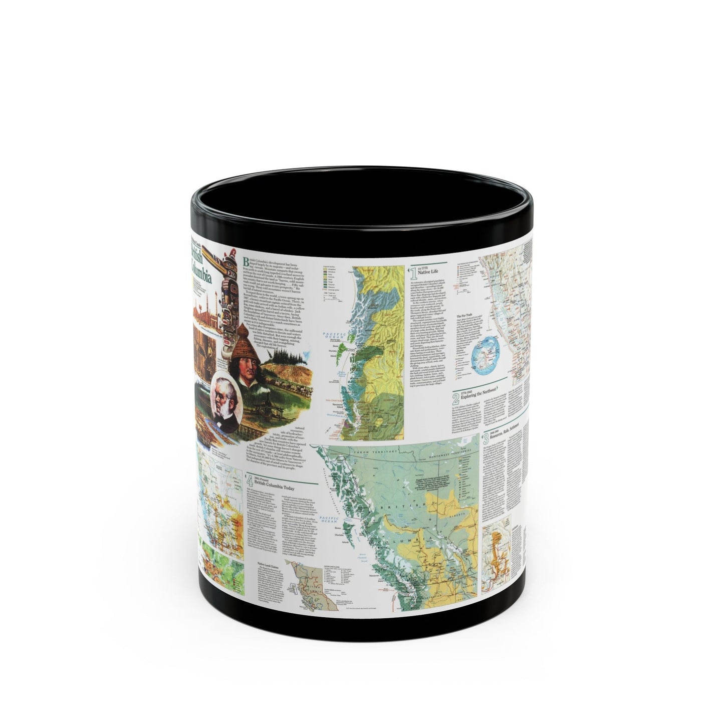 Canada - British Columbia 2 (1992) (Map) Black Coffee Mug-11oz-The Sticker Space