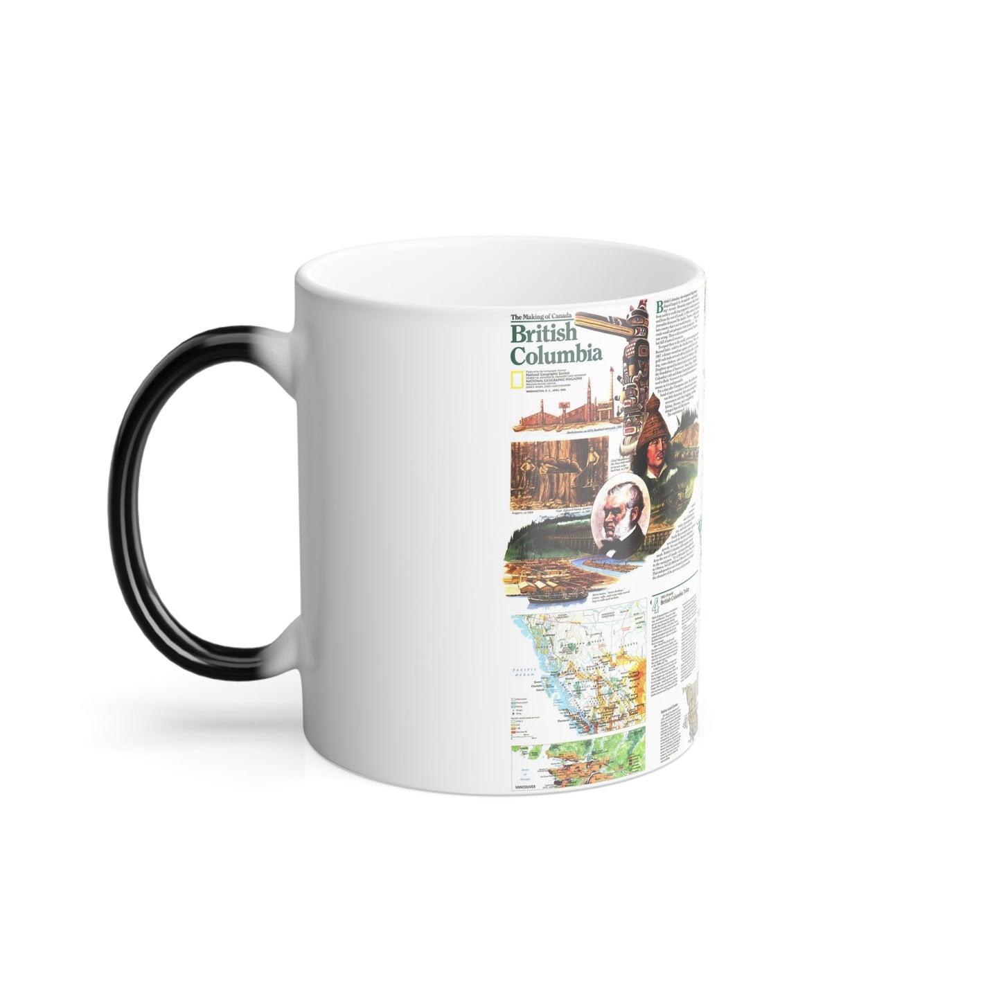 Canada - British Columbia 2 (1992) (Map) Color Changing Mug 11oz-11oz-The Sticker Space