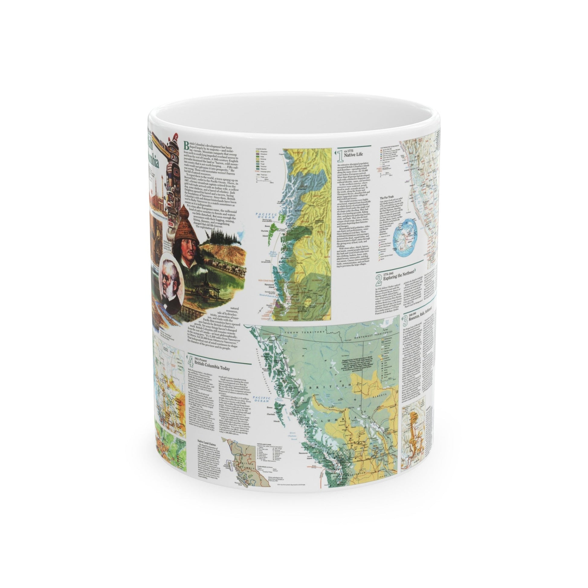 Canada - British Columbia 2 (1992) (Map) White Coffee Mug-11oz-The Sticker Space