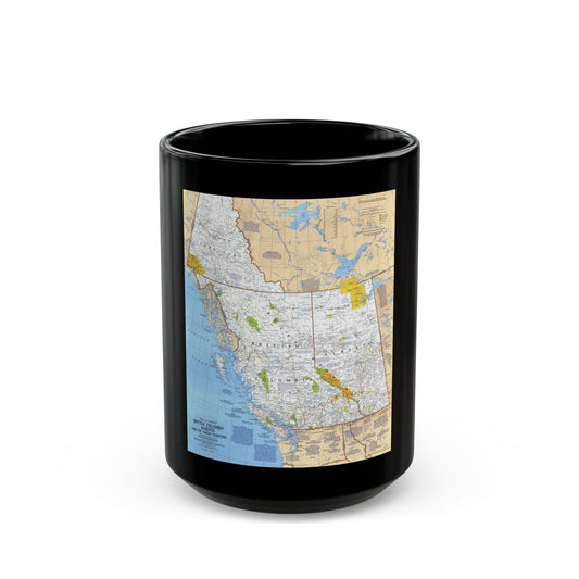 Canada - British Columbia, Alberta & Yukon (1978) (Map) Black Coffee Mug-15oz-The Sticker Space