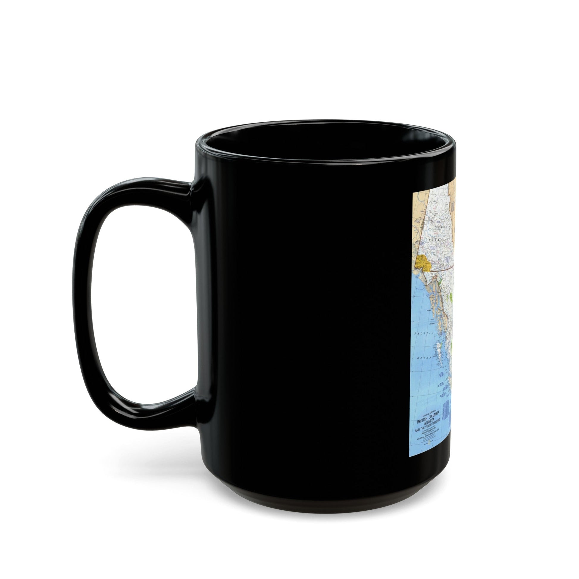 Canada - British Columbia, Alberta & Yukon (1978) (Map) Black Coffee Mug-The Sticker Space