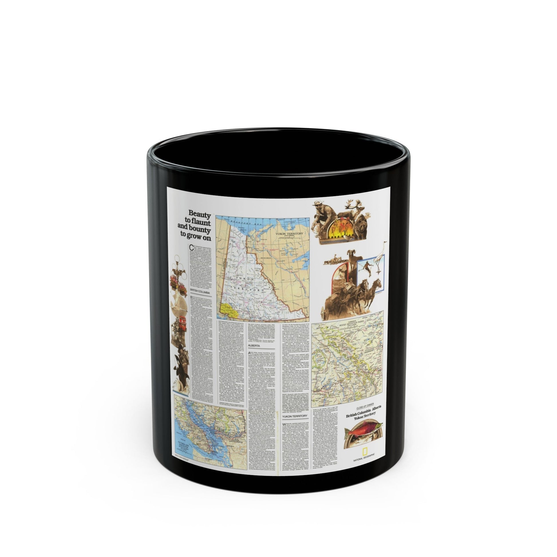 Canada - British Columbia, Alberta & Yukon 2 (1978) (Map) Black Coffee Mug-11oz-The Sticker Space