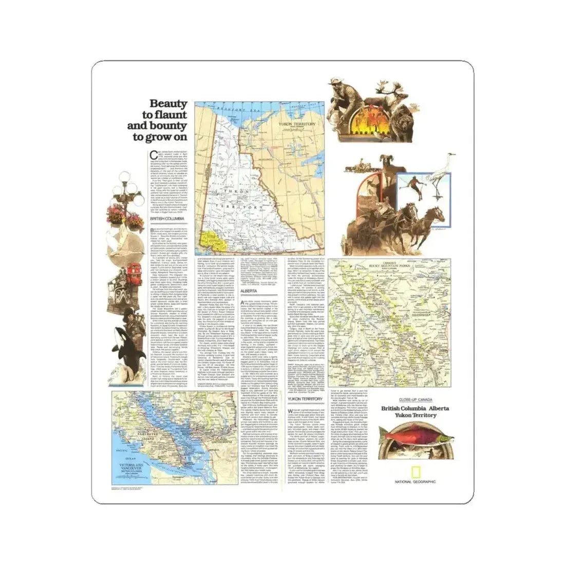 Canada - British Columbia, Alberta & Yukon 2 (1978) (Map) STICKER Vinyl Kiss-Cut Decal 4 Inch White - The Sticker Space