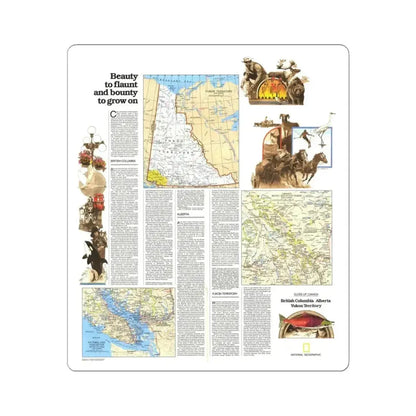 Canada - British Columbia, Alberta & Yukon 2 (1978) (Map) STICKER Vinyl Kiss-Cut Decal 4 Inch White - The Sticker Space