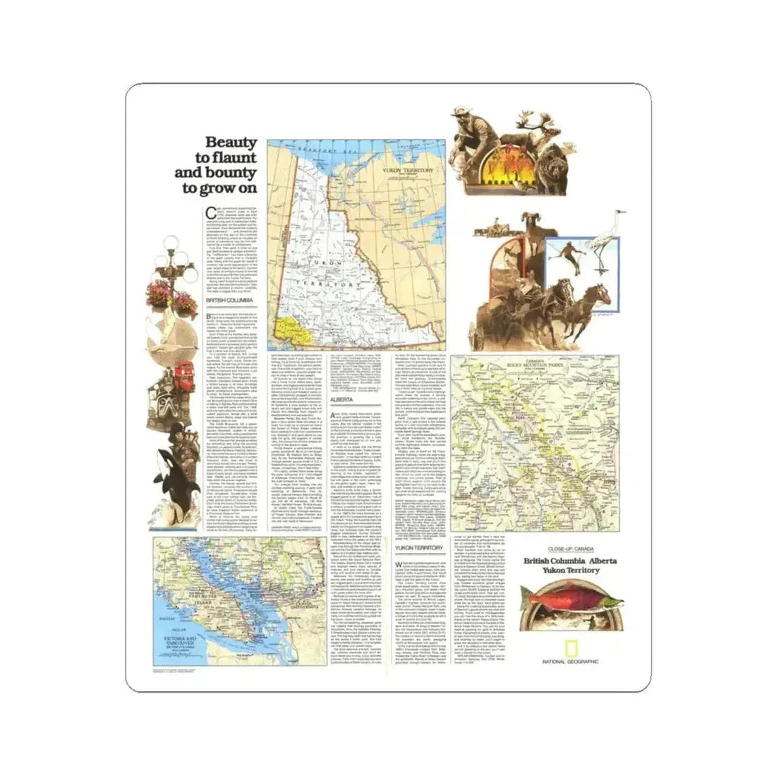 Canada - British Columbia, Alberta & Yukon 2 (1978) (Map) STICKER Vinyl Kiss-Cut Decal 6 Inch White - The Sticker Space