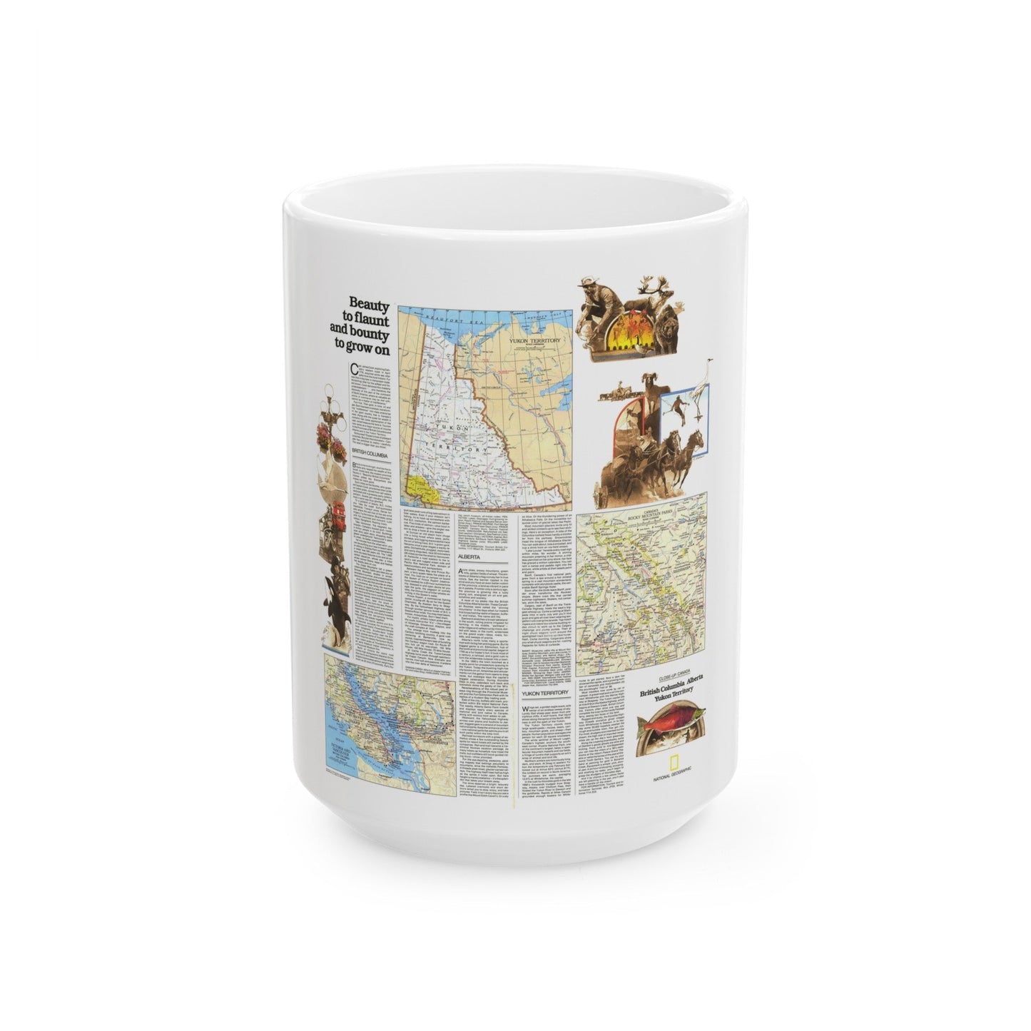 Canada - British Columbia, Alberta & Yukon 2 (1978) (Map) White Coffee Mug-15oz-The Sticker Space