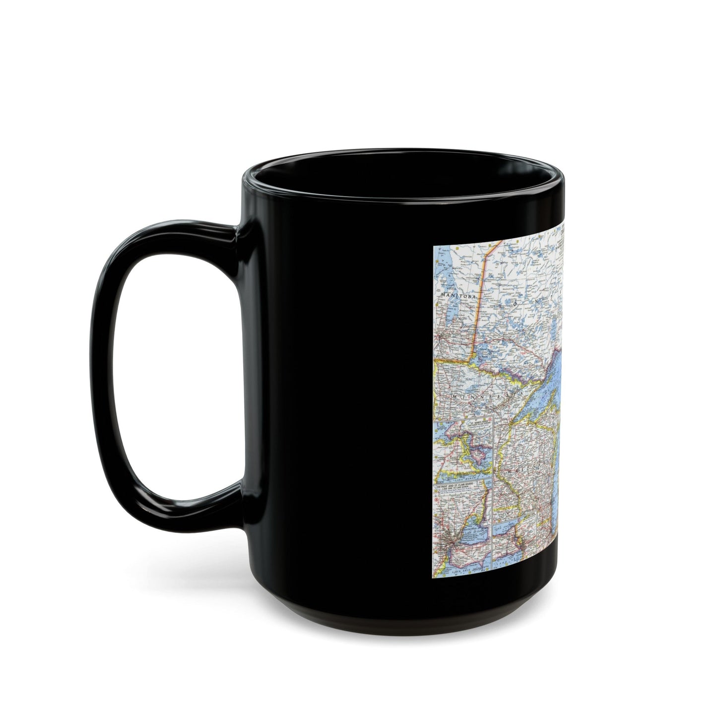 Canada - Central (1963) (Map) Black Coffee Mug-The Sticker Space