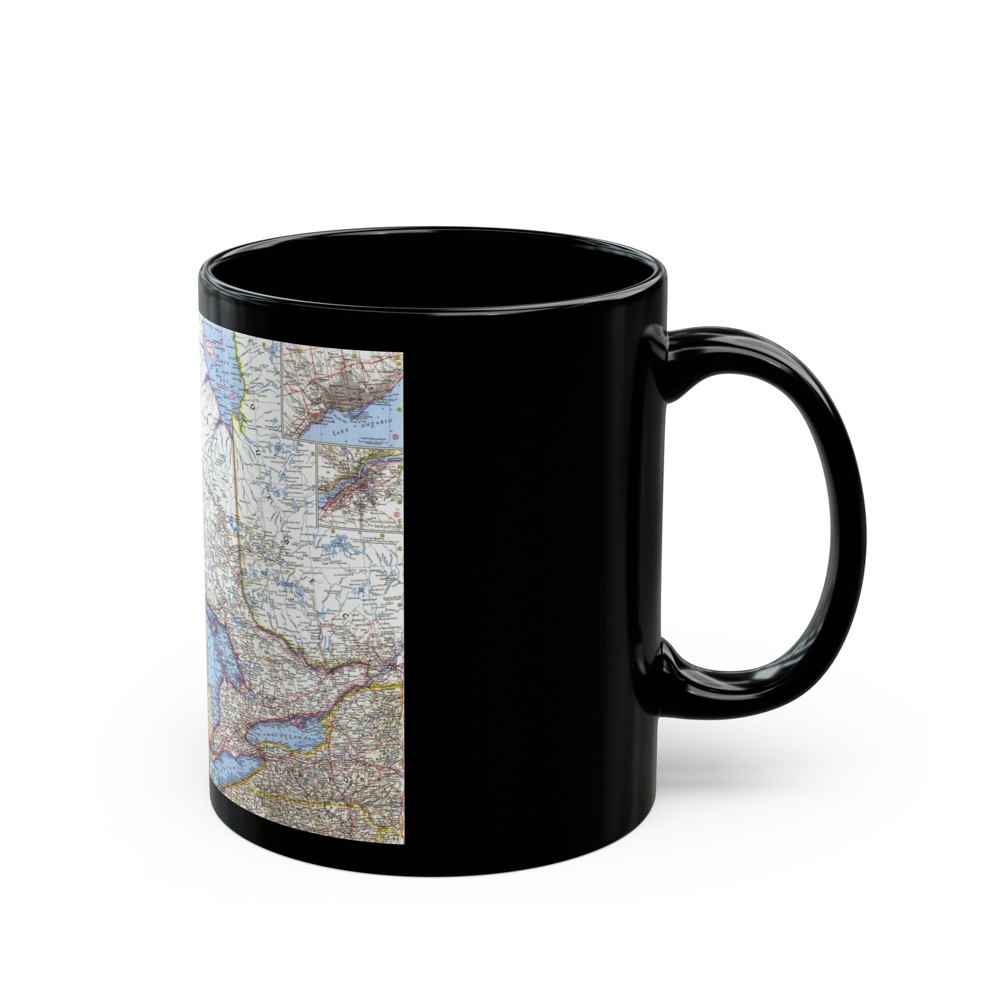 Canada - Central (1963) (Map) Black Coffee Mug-The Sticker Space