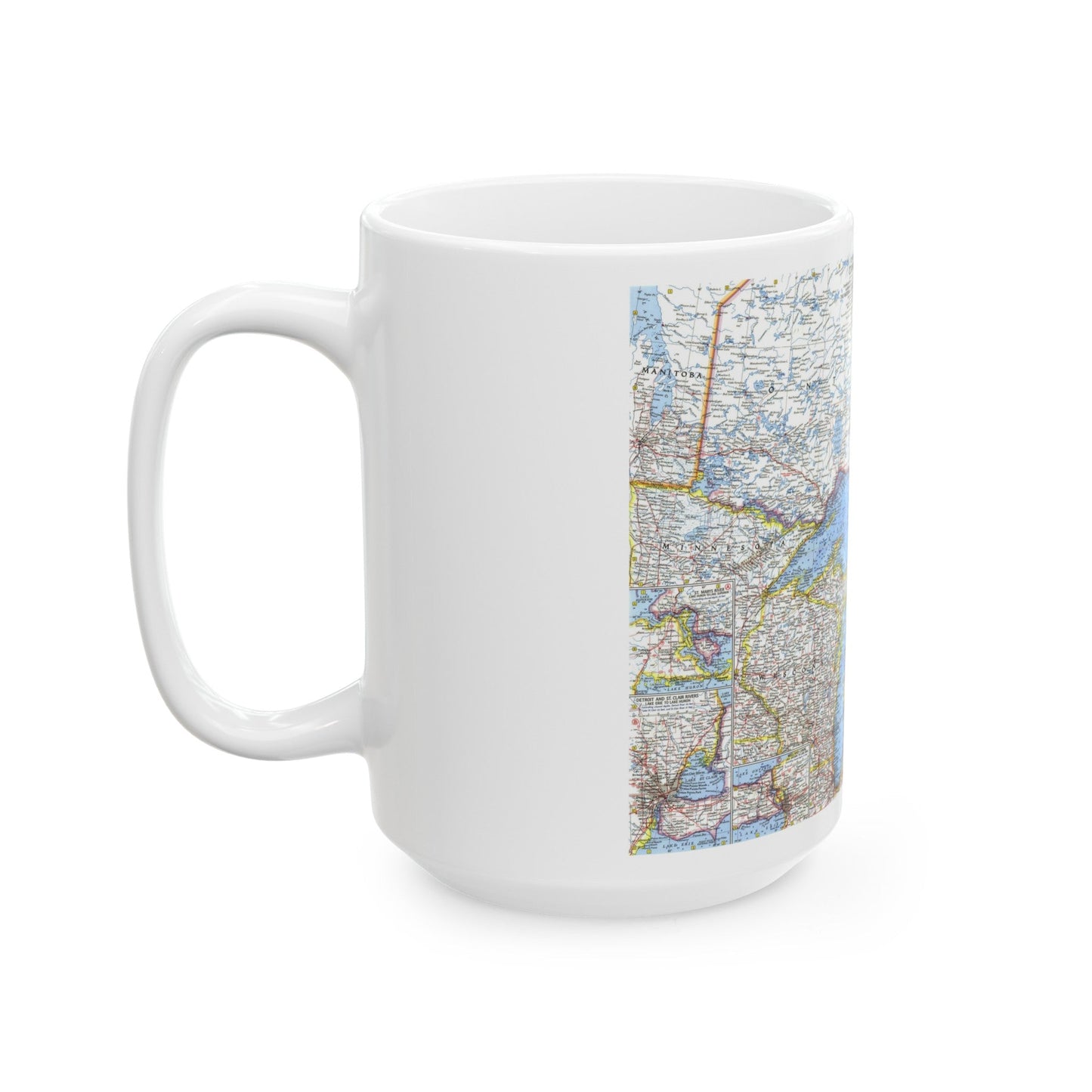 Canada - Central (1963) (Map) White Coffee Mug-The Sticker Space