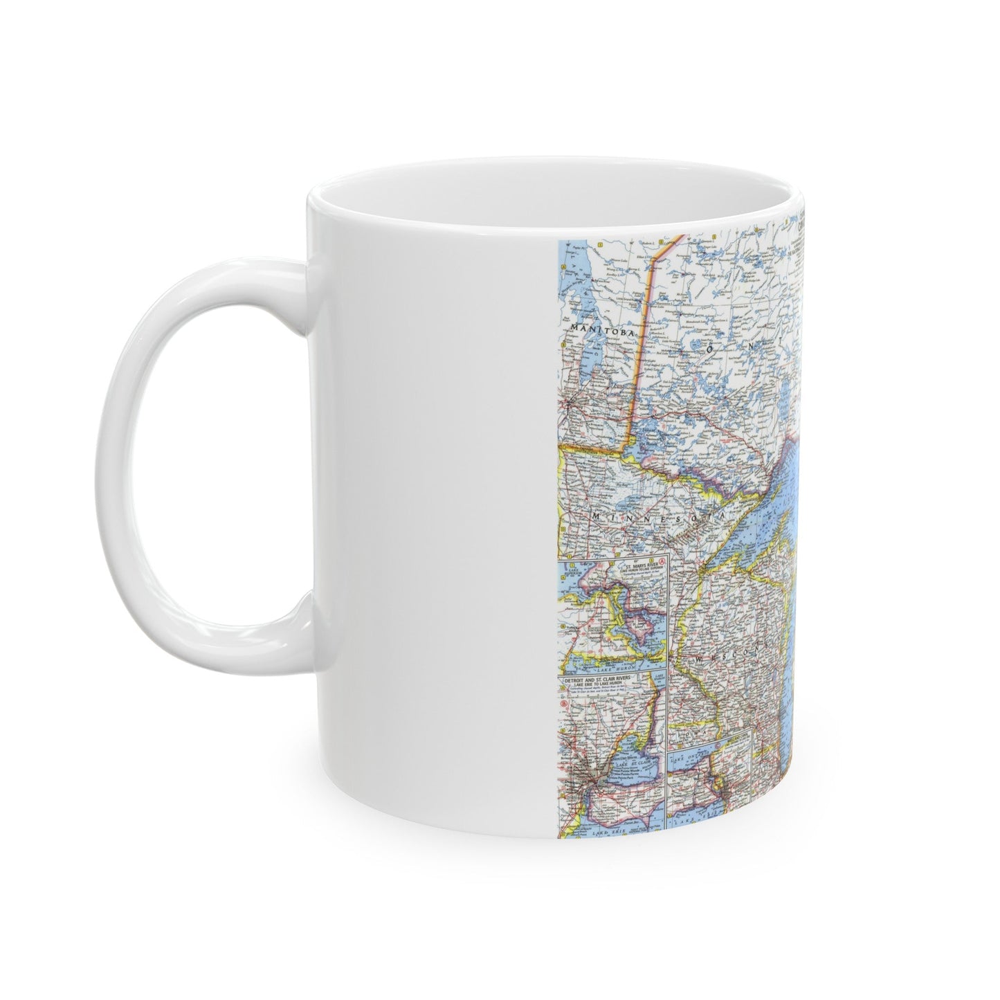 Canada - Central (1963) (Map) White Coffee Mug-The Sticker Space