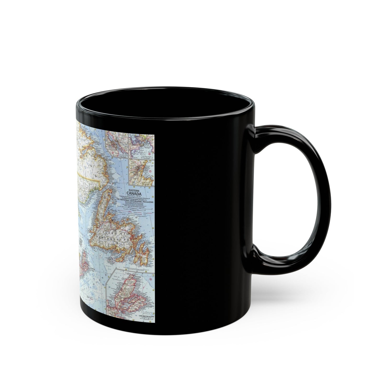 Canada - Eastern (1967) (Map) Black Coffee Mug-The Sticker Space