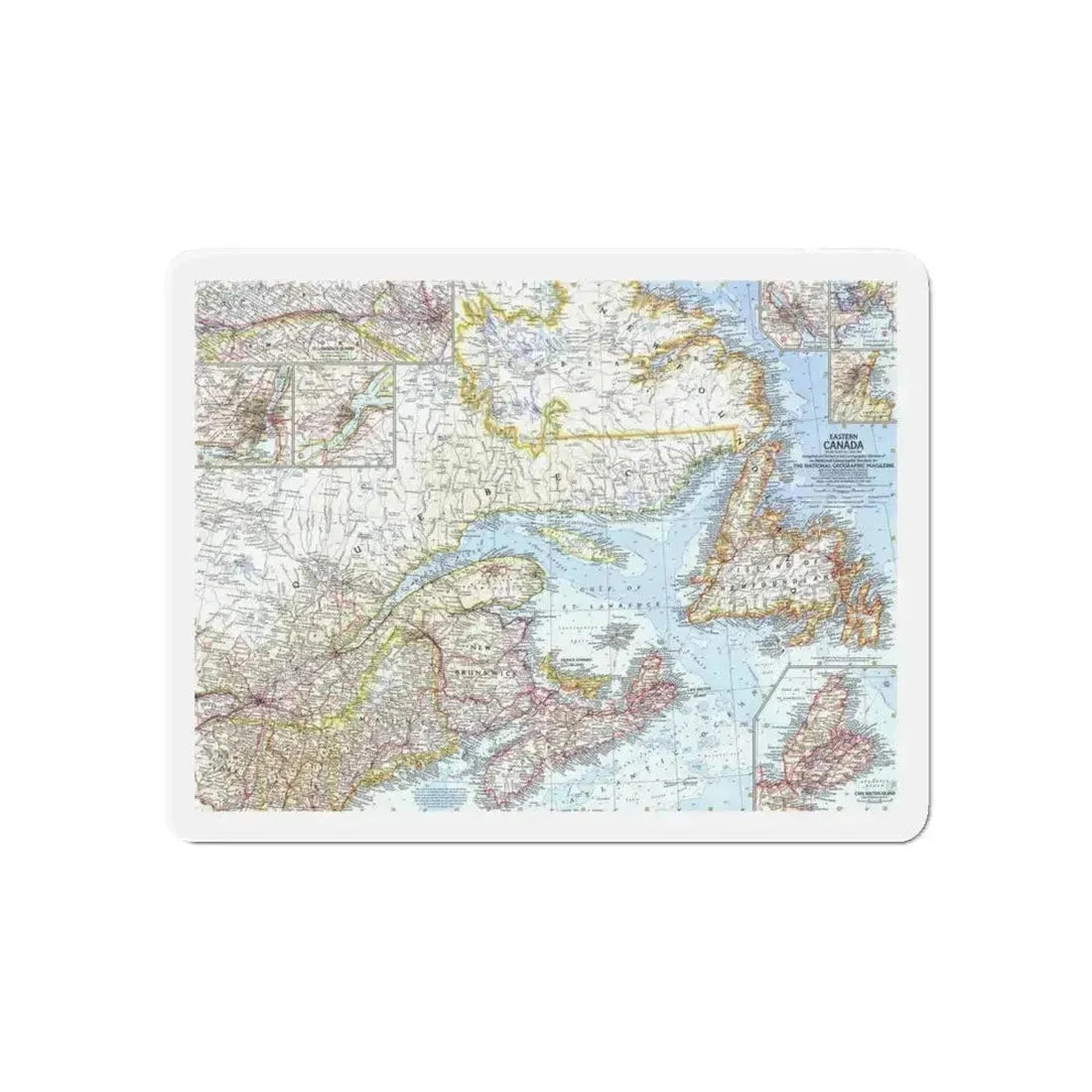 Canada - Eastern (1967) (Map) Refrigerator Magnet 6 Inch - The Sticker Space