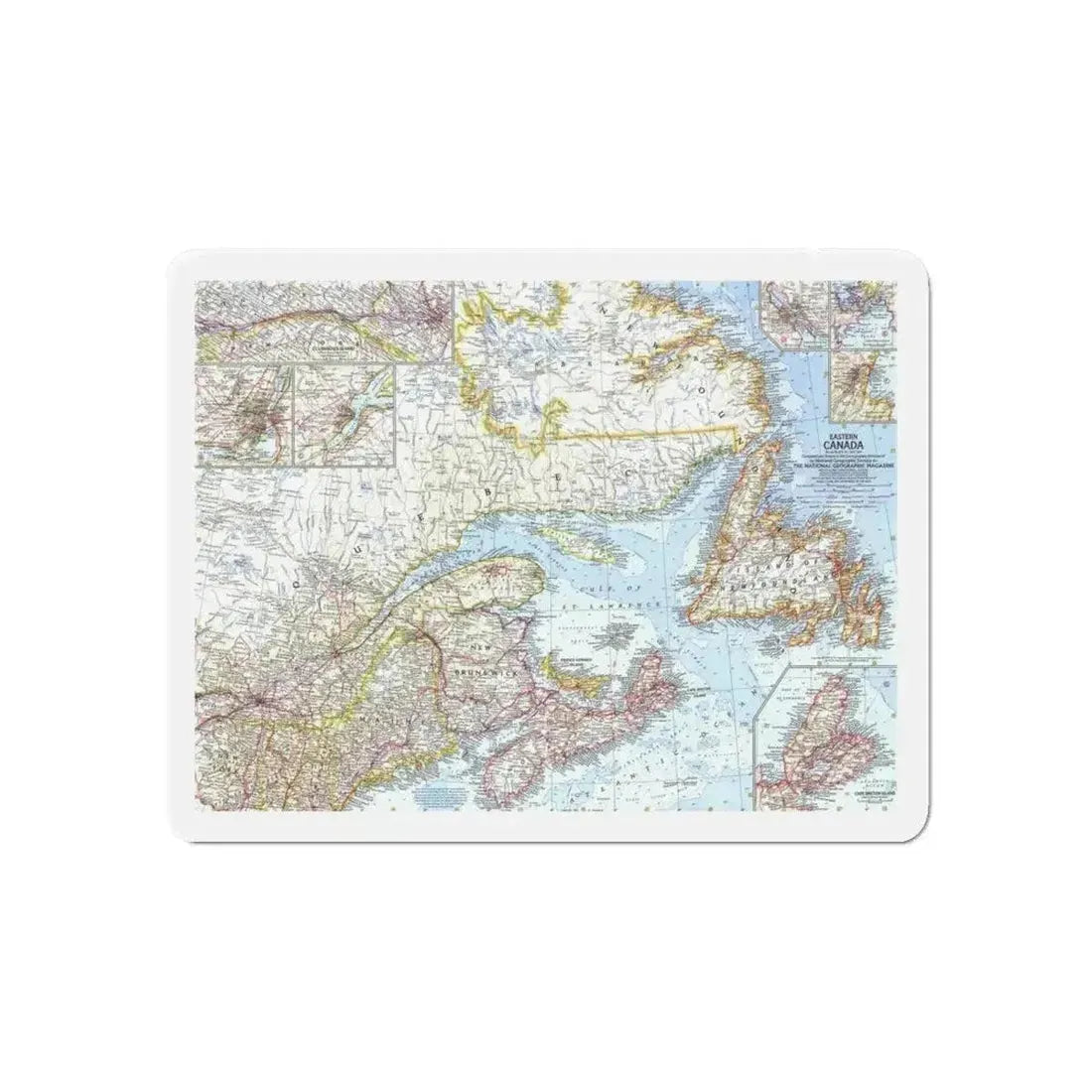 Canada - Eastern (1967) (Map) Refrigerator Magnet - The Sticker Space