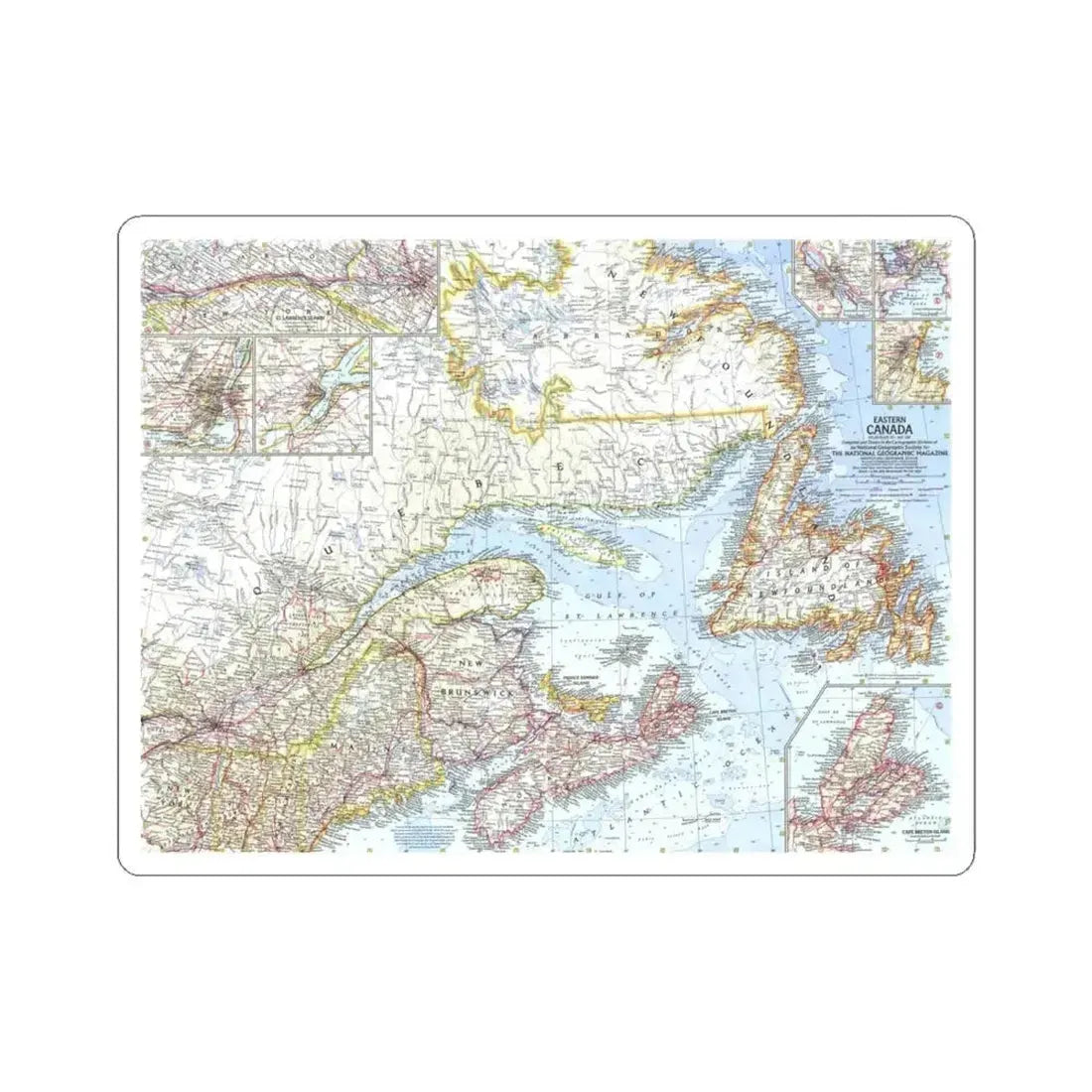 Canada - Eastern (1967) (Map) STICKER Vinyl Kiss-Cut Decal 4 Inch White - The Sticker Space