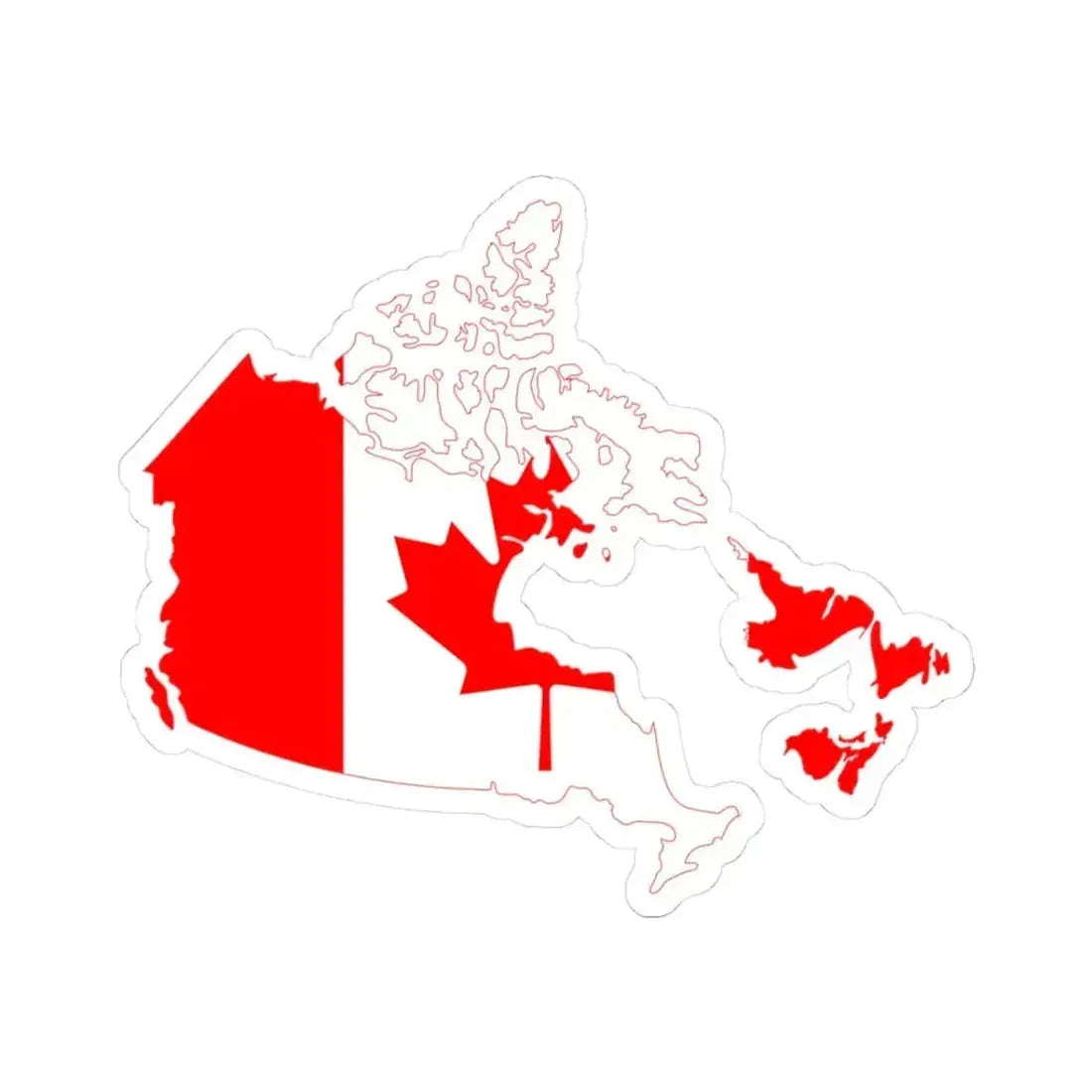 Canada flag map without Quebec (Canada) STICKER Vinyl Kiss-Cut Decal 3 Inch White - The Sticker Space