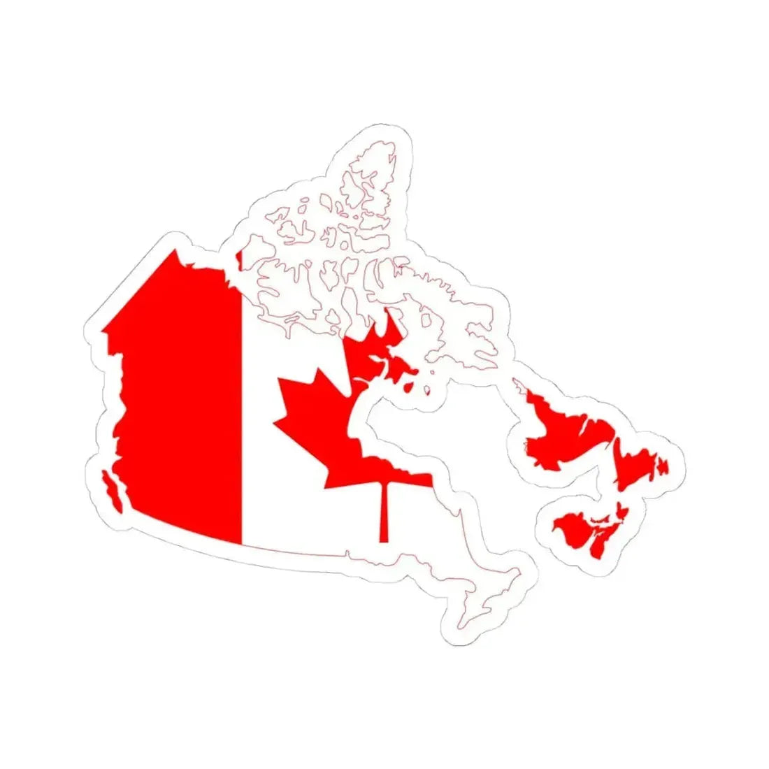 Canada flag map without Quebec (Canada) STICKER Vinyl Kiss-Cut Decal 4 Inch White - The Sticker Space