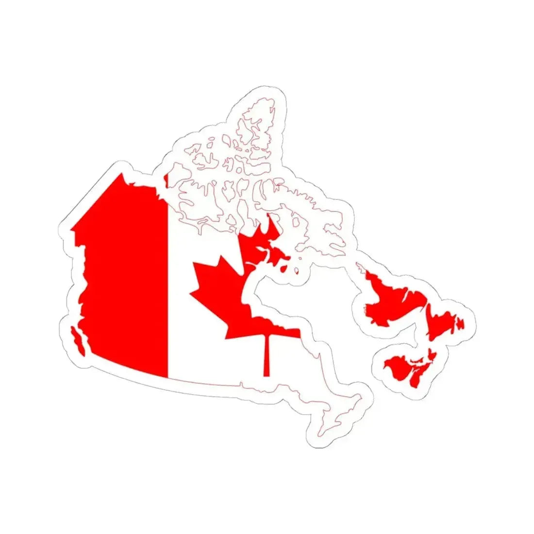 Canada flag map without Quebec (Canada) STICKER Vinyl Kiss-Cut Decal 6 Inch White - The Sticker Space