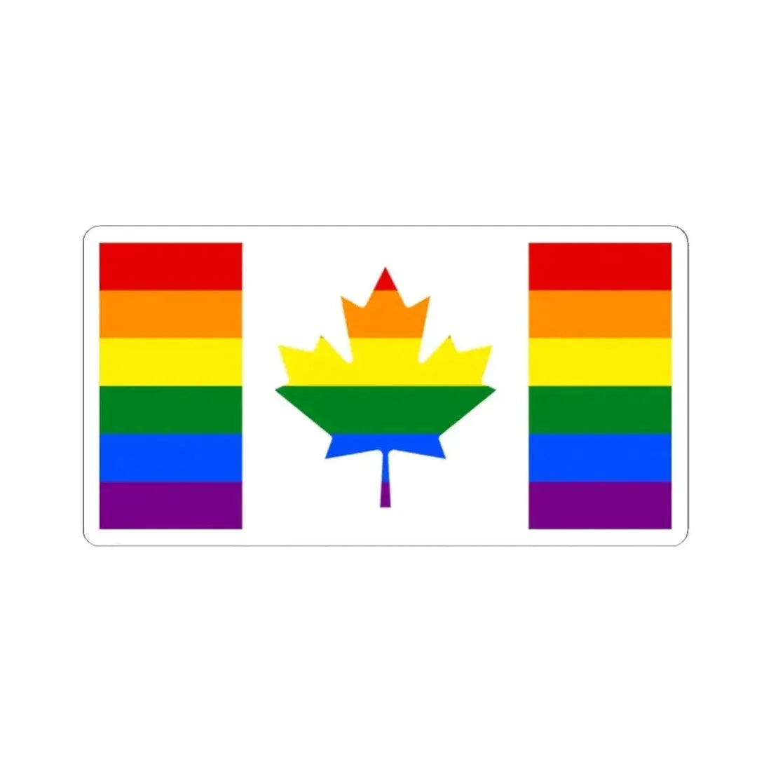 Canada-Gay Flag (Canada) STICKER Vinyl Kiss-Cut Decal 2 Inch White - The Sticker Space