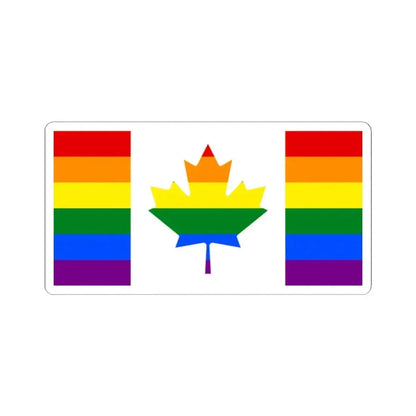 Canada-Gay Flag (Canada) STICKER Vinyl Kiss-Cut Decal 2 Inch White - The Sticker Space
