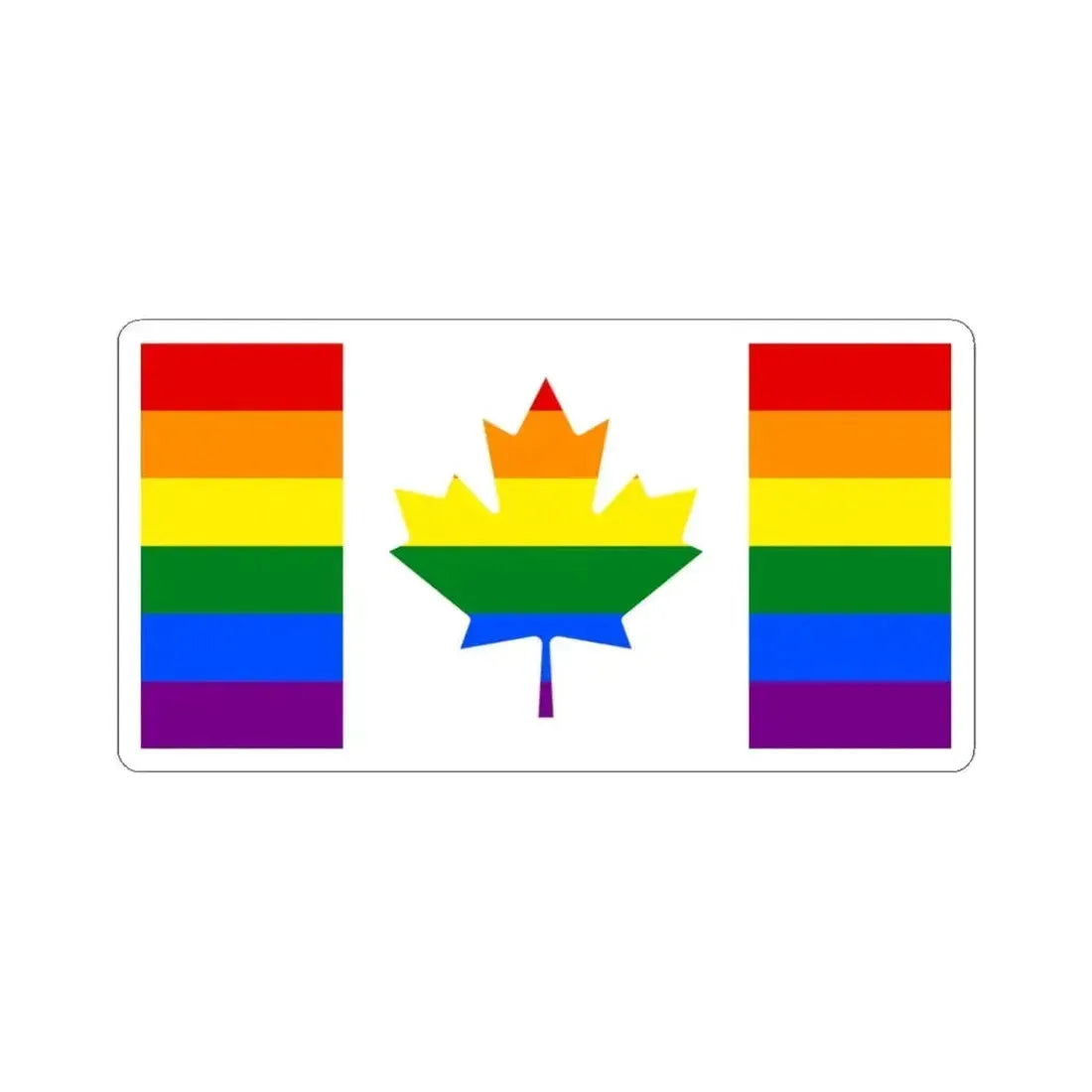 Canada-Gay Flag (Canada) STICKER Vinyl Kiss-Cut Decal 3 Inch White - The Sticker Space