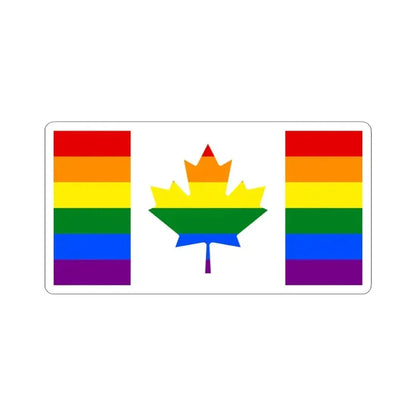 Canada-Gay Flag (Canada) STICKER Vinyl Kiss-Cut Decal 3 Inch White - The Sticker Space