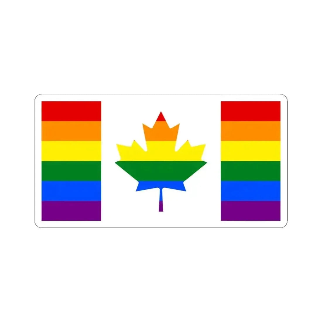 Canada-Gay Flag (Canada) STICKER Vinyl Kiss-Cut Decal 4 Inch White - The Sticker Space