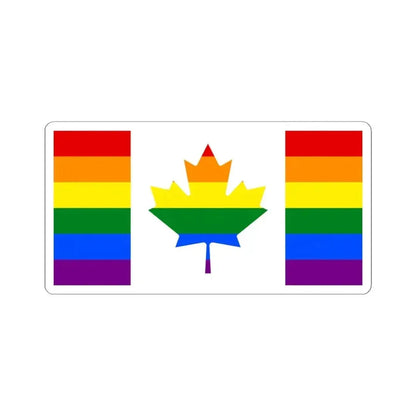 Canada-Gay Flag (Canada) STICKER Vinyl Kiss-Cut Decal 4 Inch White - The Sticker Space