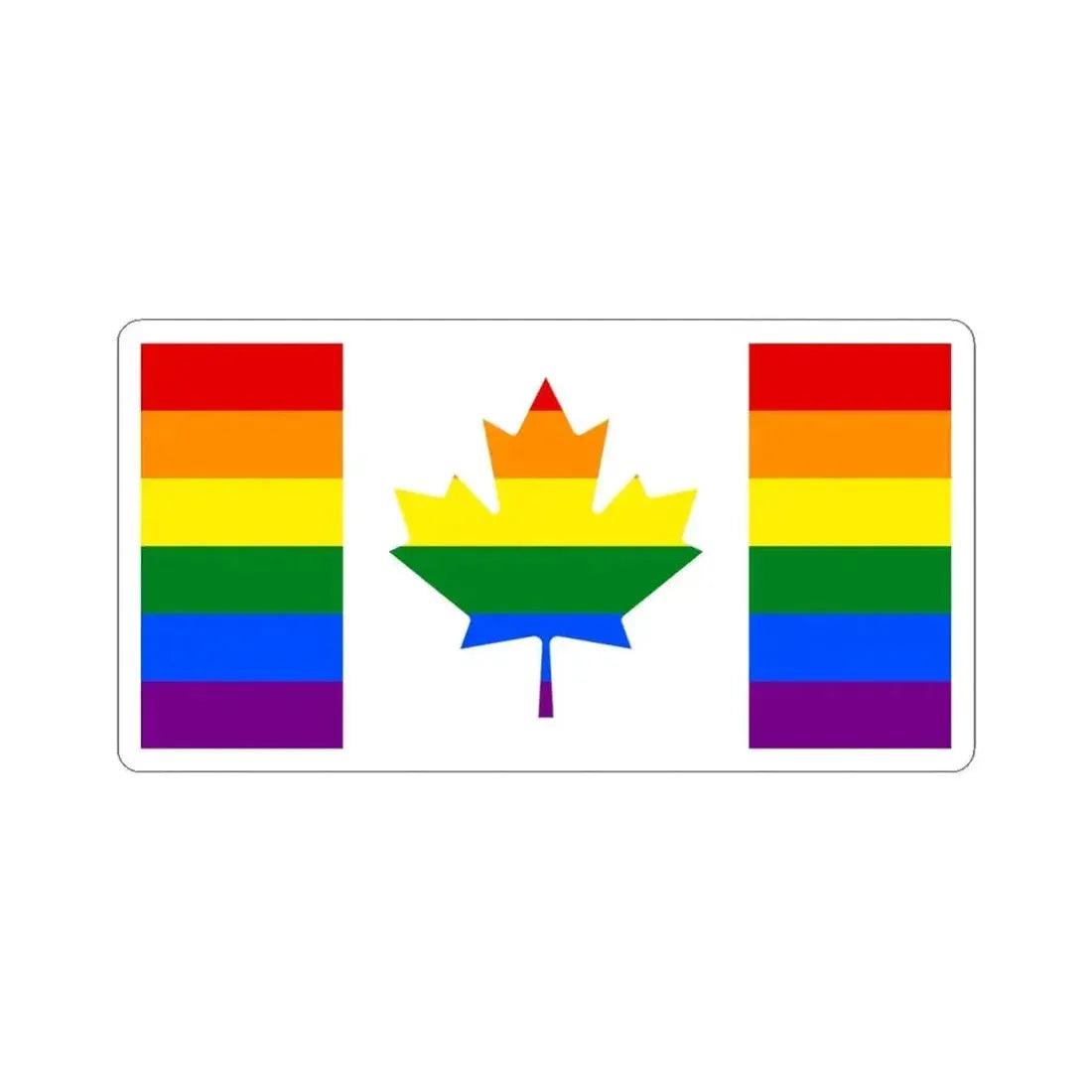 Canada-Gay Flag (Canada) STICKER Vinyl Kiss-Cut Decal 6 Inch White - The Sticker Space
