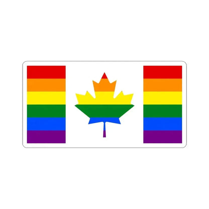 Canada-Gay Flag (Canada) STICKER Vinyl Kiss-Cut Decal 6 Inch White - The Sticker Space