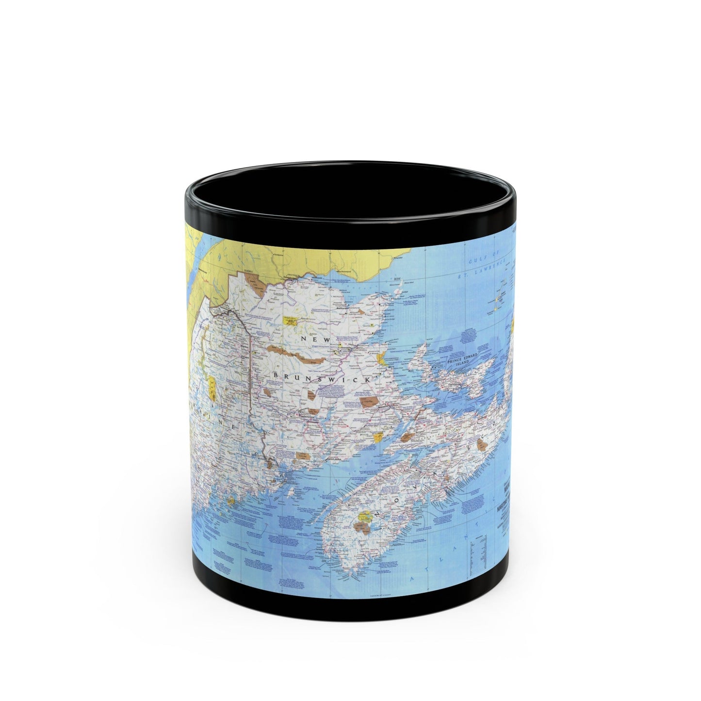 Canada - Maine, with the Maritime Provinces 1 (1975) (Map) Black Coffee Mug-11oz-The Sticker Space