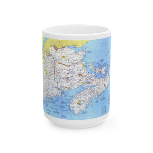 Canada - Maine, with the Maritime Provinces 1 (1975) (Map) White Coffee Mug-15oz-The Sticker Space