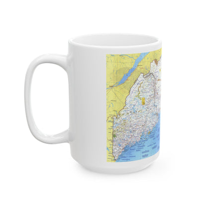 Canada - Maine, with the Maritime Provinces 1 (1975) (Map) White Coffee Mug-The Sticker Space