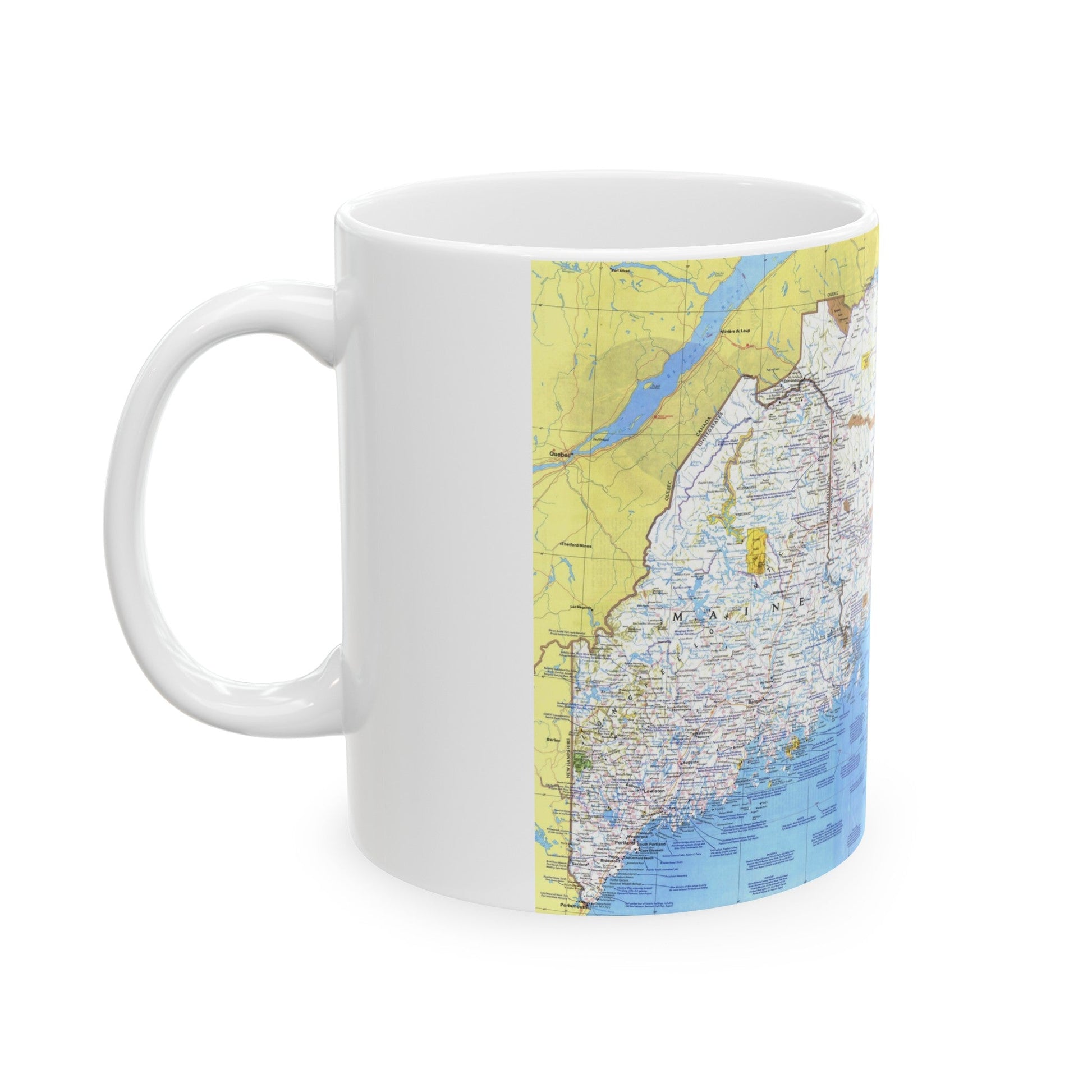 Canada - Maine, with the Maritime Provinces 1 (1975) (Map) White Coffee Mug-The Sticker Space