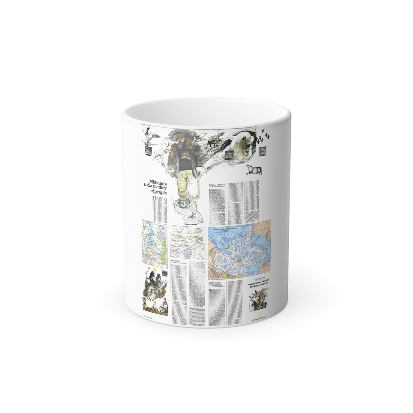 Canada - Medley of People (1979) (Map) Color Changing Mug 11oz-11oz-The Sticker Space