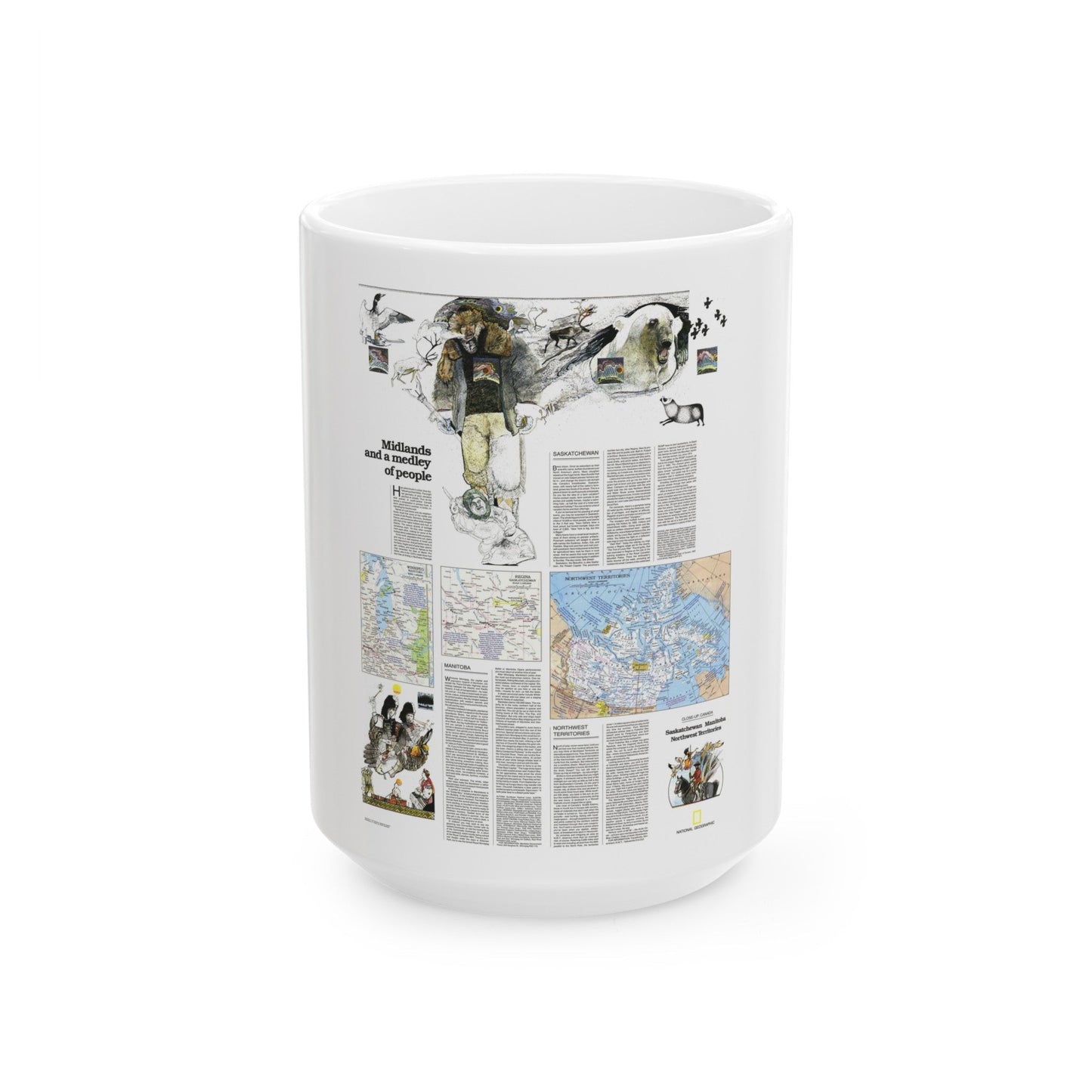 Canada - Medley of People (1979) (Map) White Coffee Mug-15oz-The Sticker Space