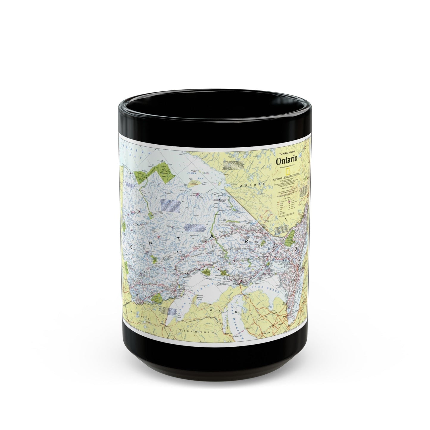 Canada - Ontario 1 (1996 (Map) Black Coffee Mug-15oz-The Sticker Space