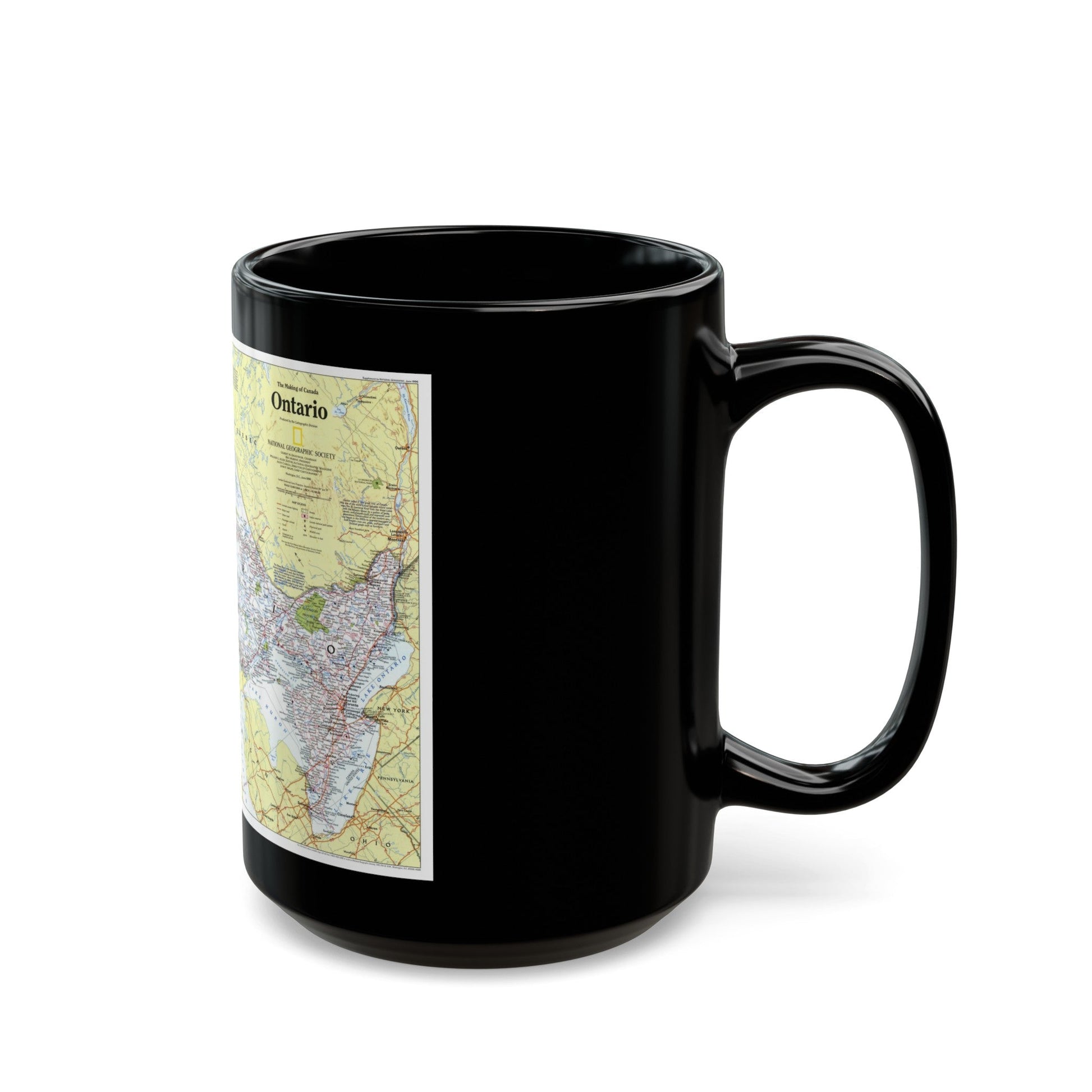 Canada - Ontario 1 (1996 (Map) Black Coffee Mug-The Sticker Space