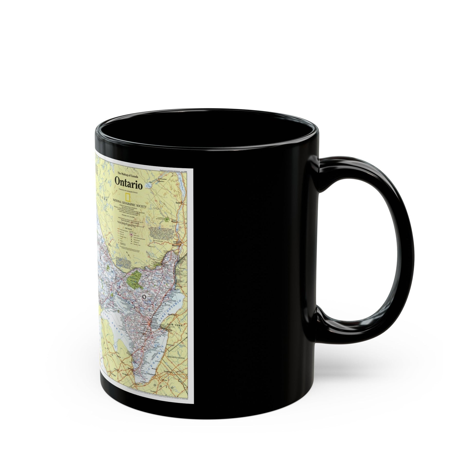 Canada - Ontario 1 (1996 (Map) Black Coffee Mug-The Sticker Space