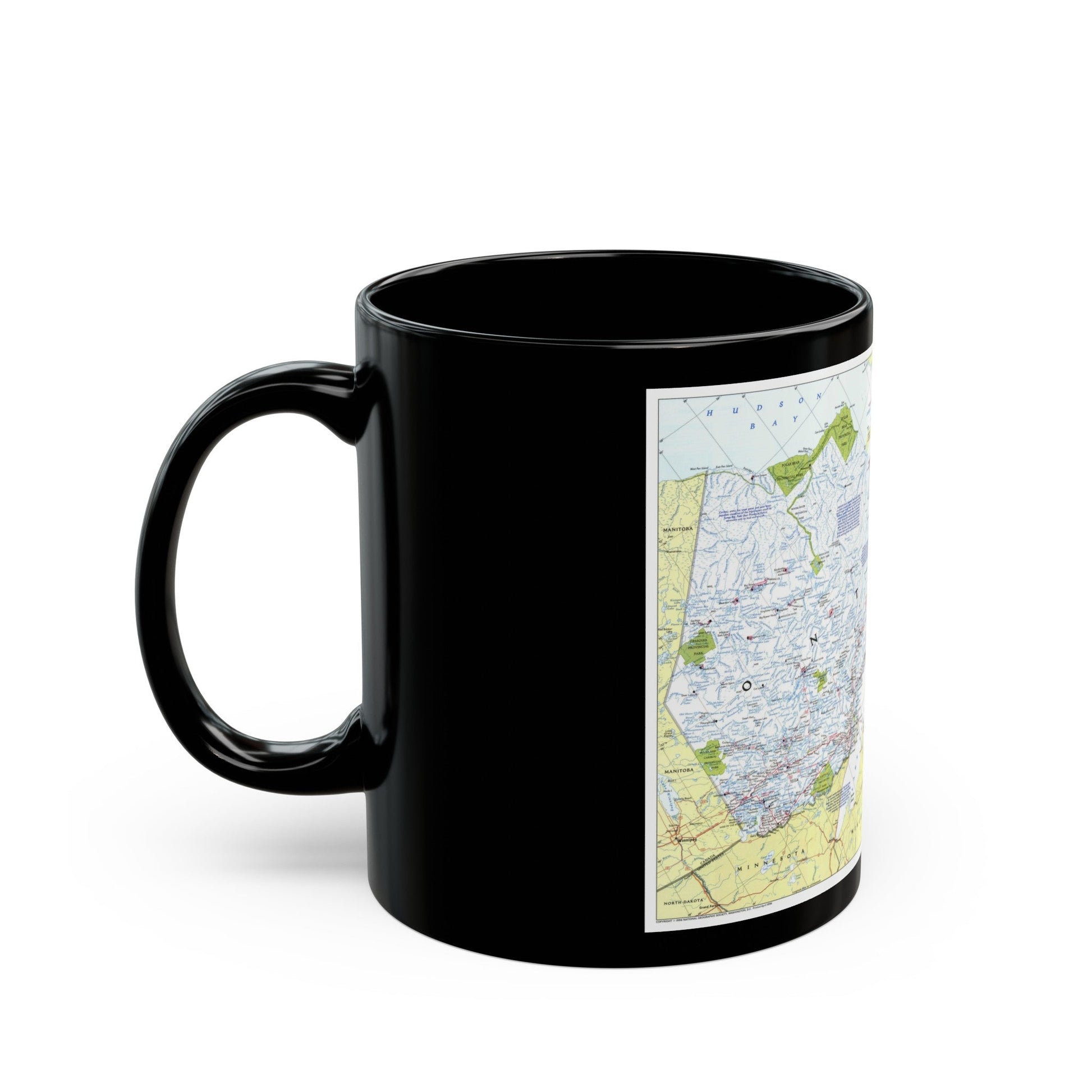 Canada - Ontario 1 (1996 (Map) Black Coffee Mug-The Sticker Space