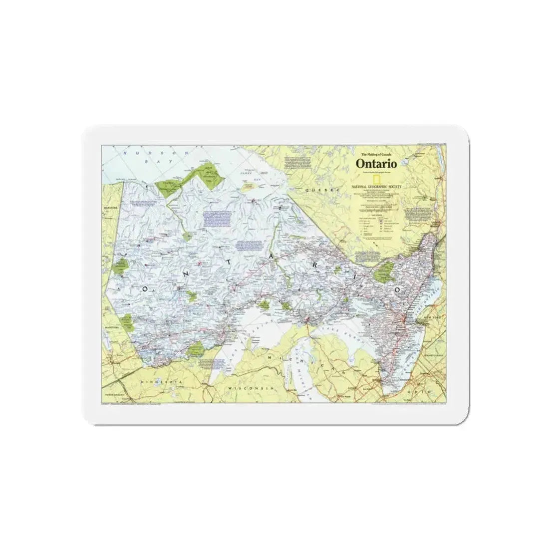 Canada - Ontario 1 (1996 (Map) Refrigerator Magnet 5 Inch - The Sticker Space