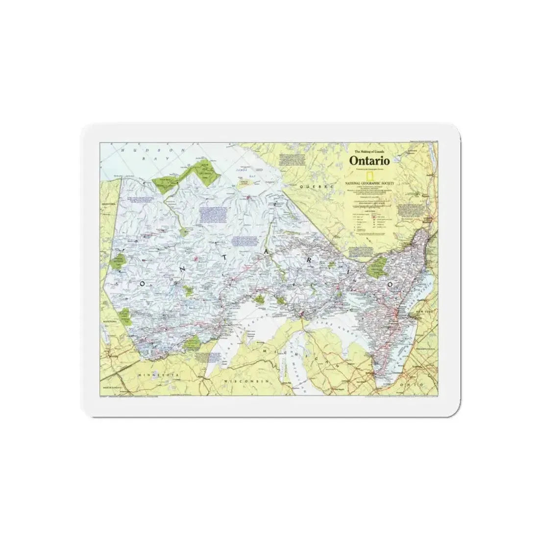 Canada - Ontario 1 (1996 (Map) Refrigerator Magnet - The Sticker Space