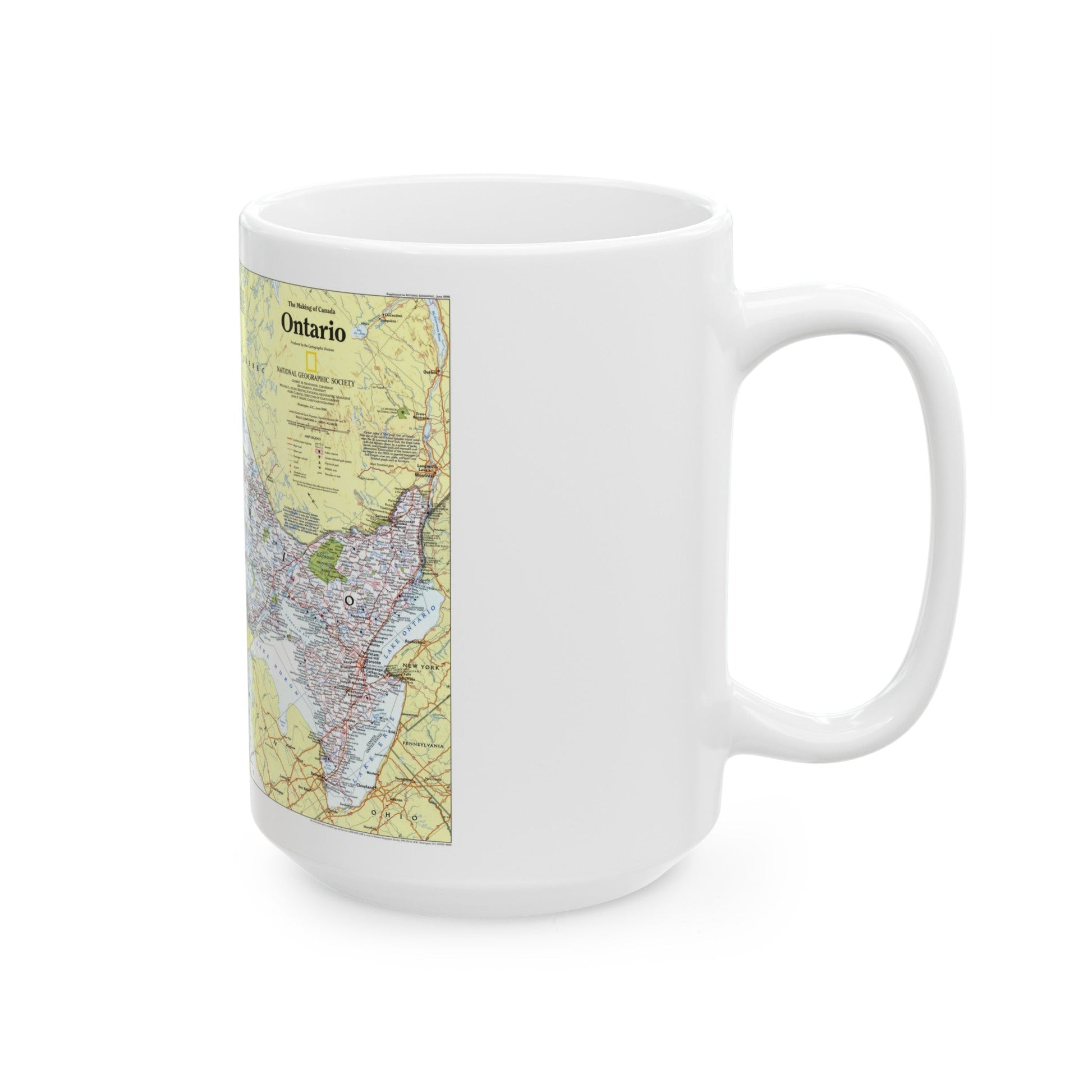 Canada - Ontario 1 (1996 (Map) White Coffee Mug-The Sticker Space